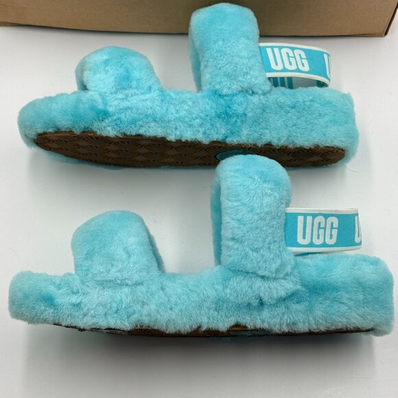 UGG Oh Yeah Slide Size 7 Slipper Shoe Teal Sky Blue - Picture 6 of 7